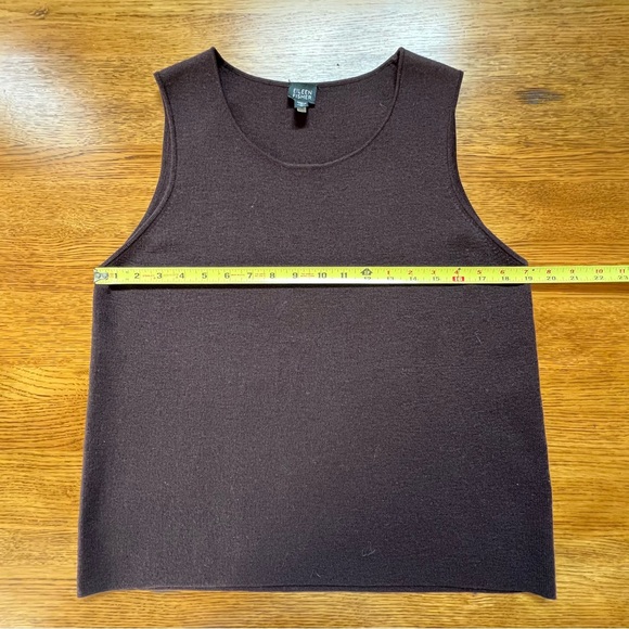 ⭐️ Eileen Fisher 100% Wool Knit Tank Top Brown LARGE - Picture 5 of 11